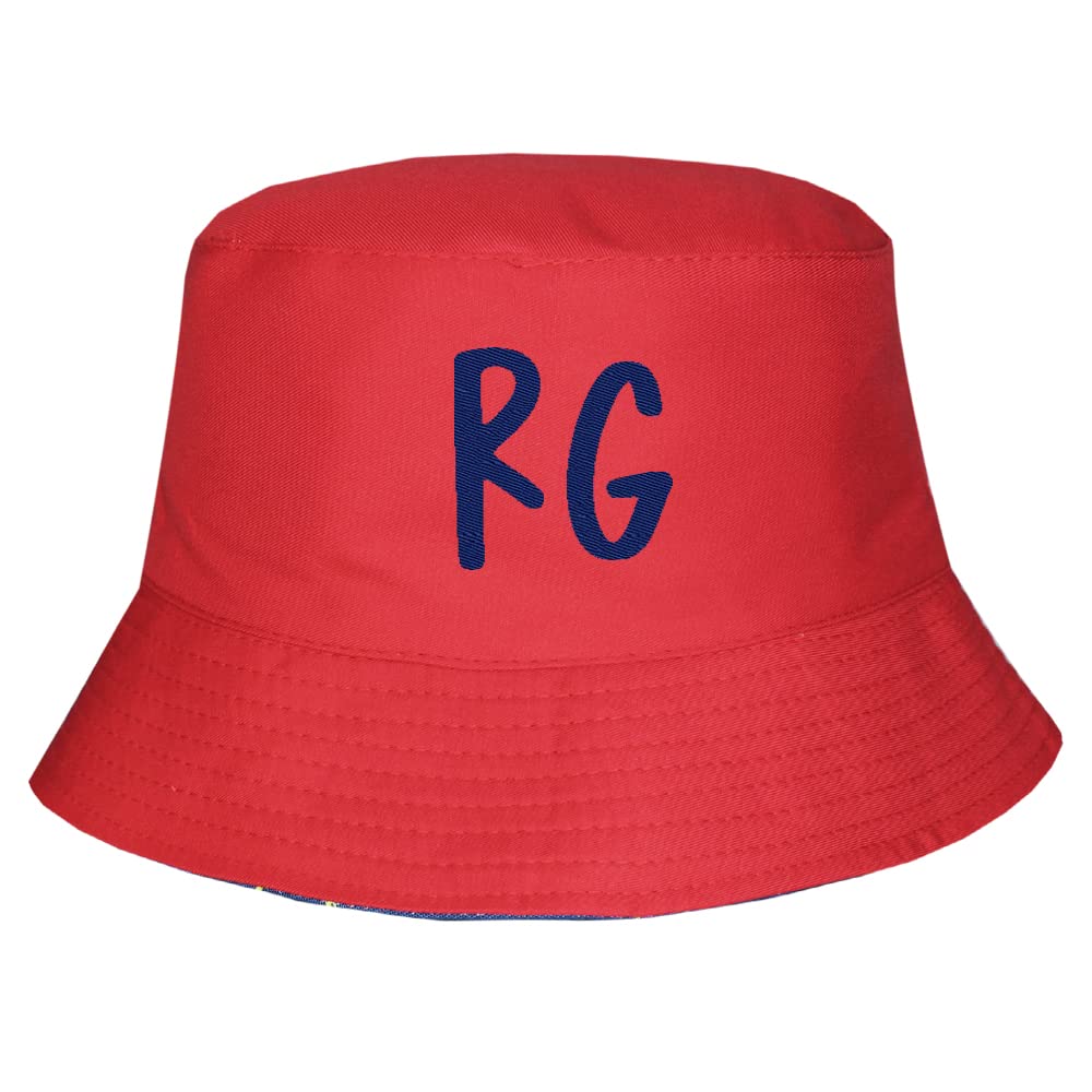 Teddyt's Boys Red Personalised Bucket Sun Hat (As8, Age, 3_Years, 6_Years)