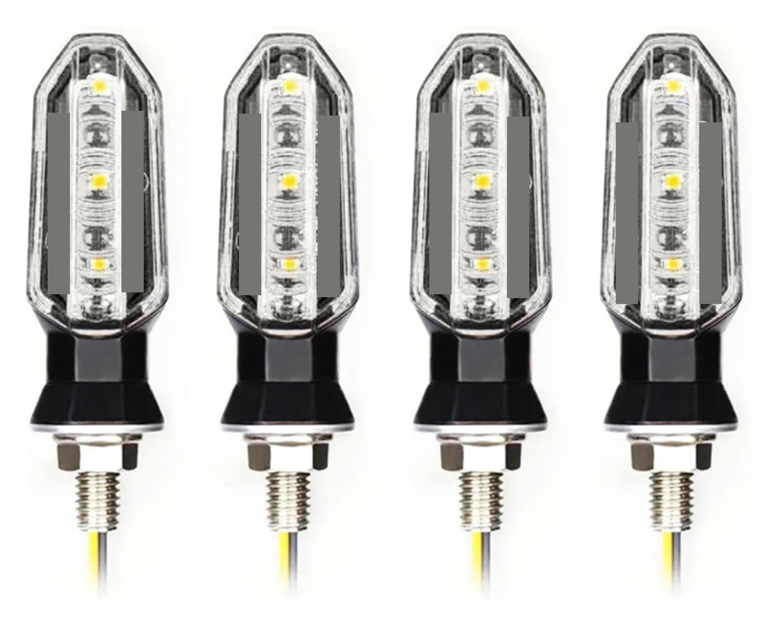 QWQNMC Indicatore Direzione Moto 12V 8mm Moto Freccia Indicatore di Direzione Gialla Lampeggiante Stop(4 Pieces Transparent)
