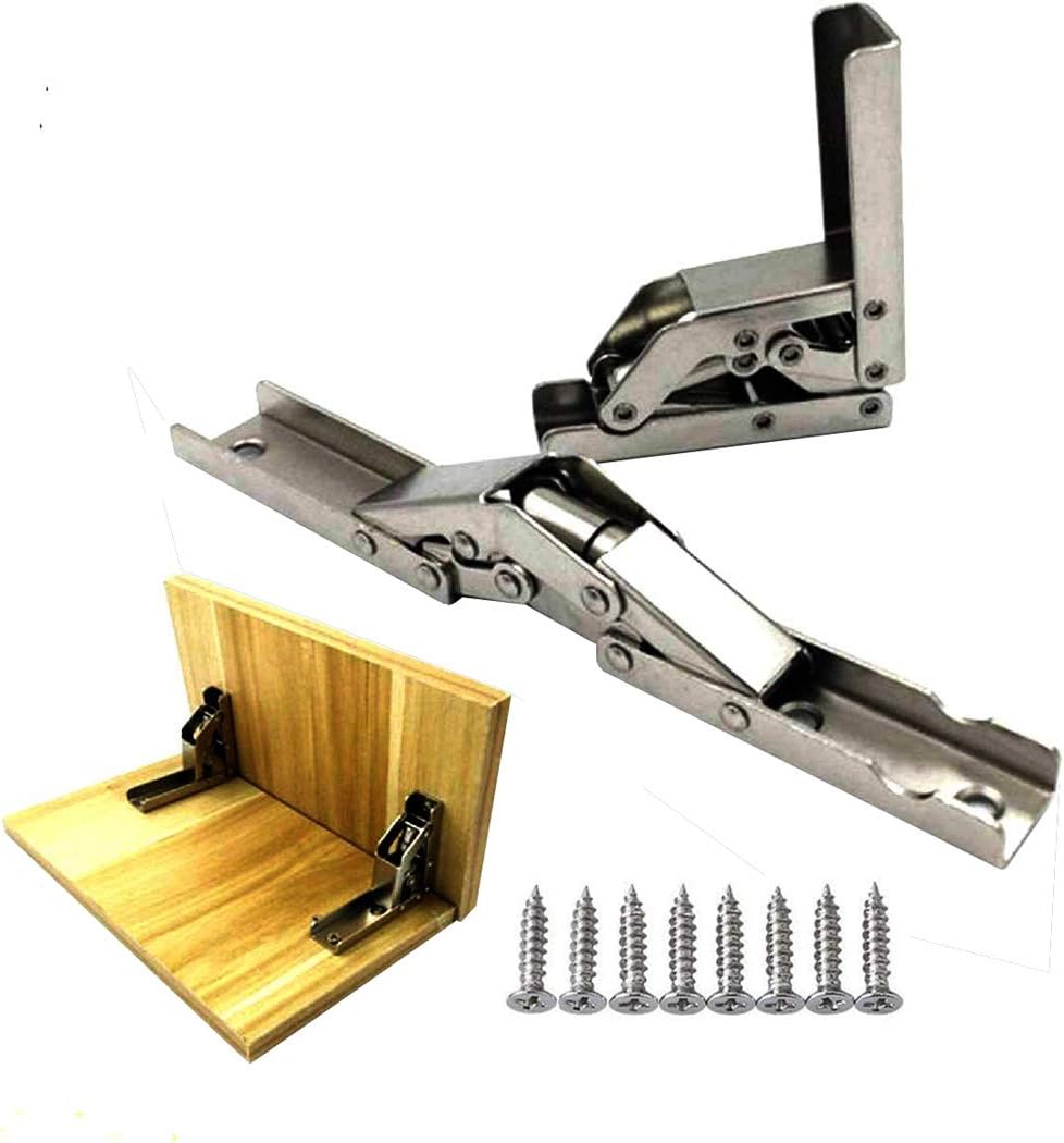 WANLIAN 90 Degree Folding Door/Shelf Hinge Hidden Bracket Table Holder Furniture Parts (2PCS)