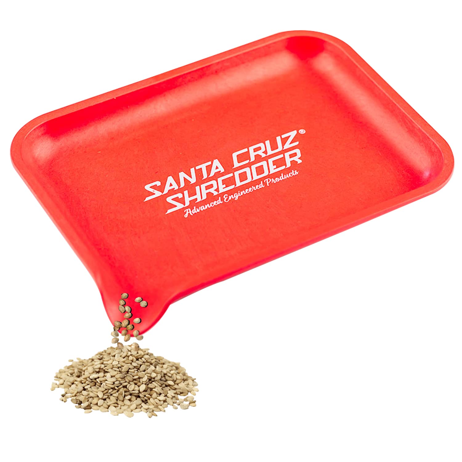 Santa Cruz Shredder Tray With Spout For Easy Filling Smooth Rounded Edges - Large (Red)