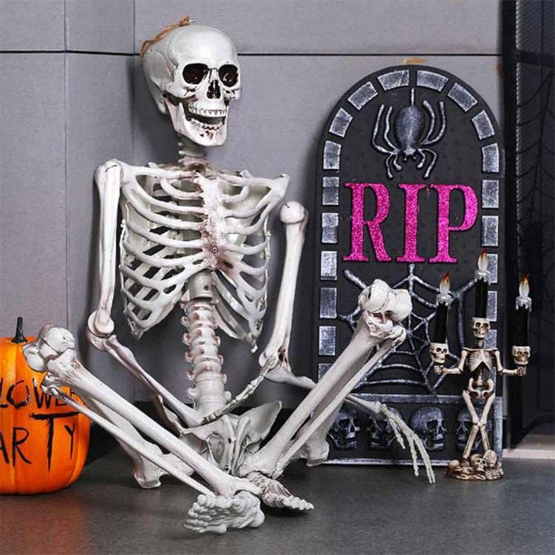 Squelette grandeur nature pour surprendre vos invités avec une décoration d'Halloween articulée - 4