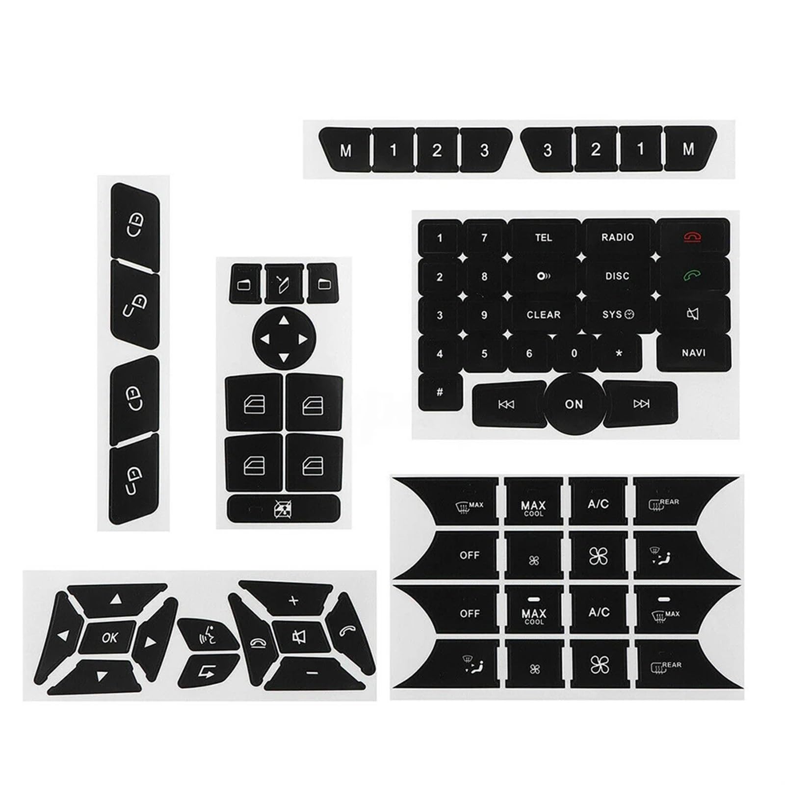 Car Trim Interior for Benz 2007-2014 Car Stickers Decals Repair Button Door Steering Climate Control A/C Windo W Radio