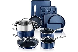 GraniteStone Blue 20-Piece Kitchen Pots and Pans Set