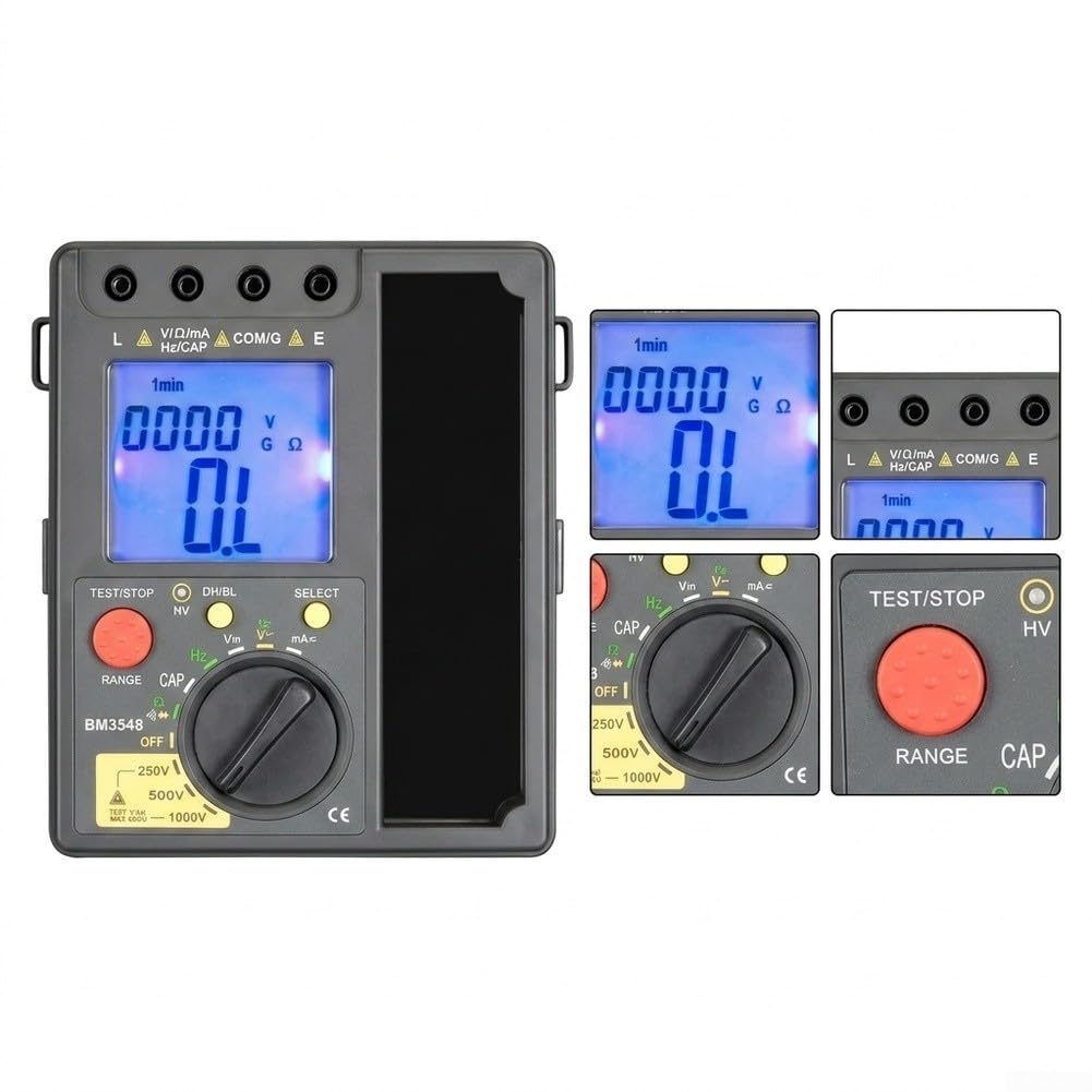 ReachMall Isolationsmessgerät 40GΩ 3 Prüfsp. LCD-Hintergrund(BM3548)