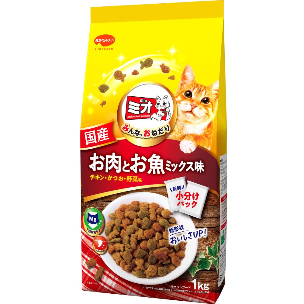 Amazon | ミオ ドライミックス キャットフード お肉とお魚ミックス味