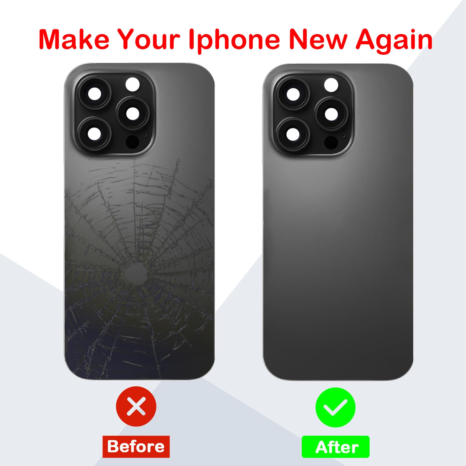 Amazon.co.jp: Phoupair OEM バックガラス 交換用 iPhone 16 pro 6.3