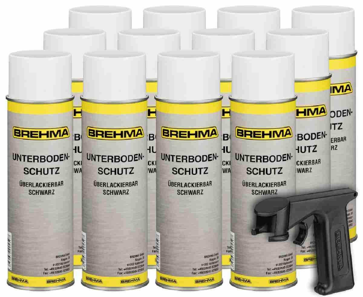 12x Unterbodenschutz Steinschlagschutz Spray schwarz 500ml UBS mit Spraydosenhandgriff