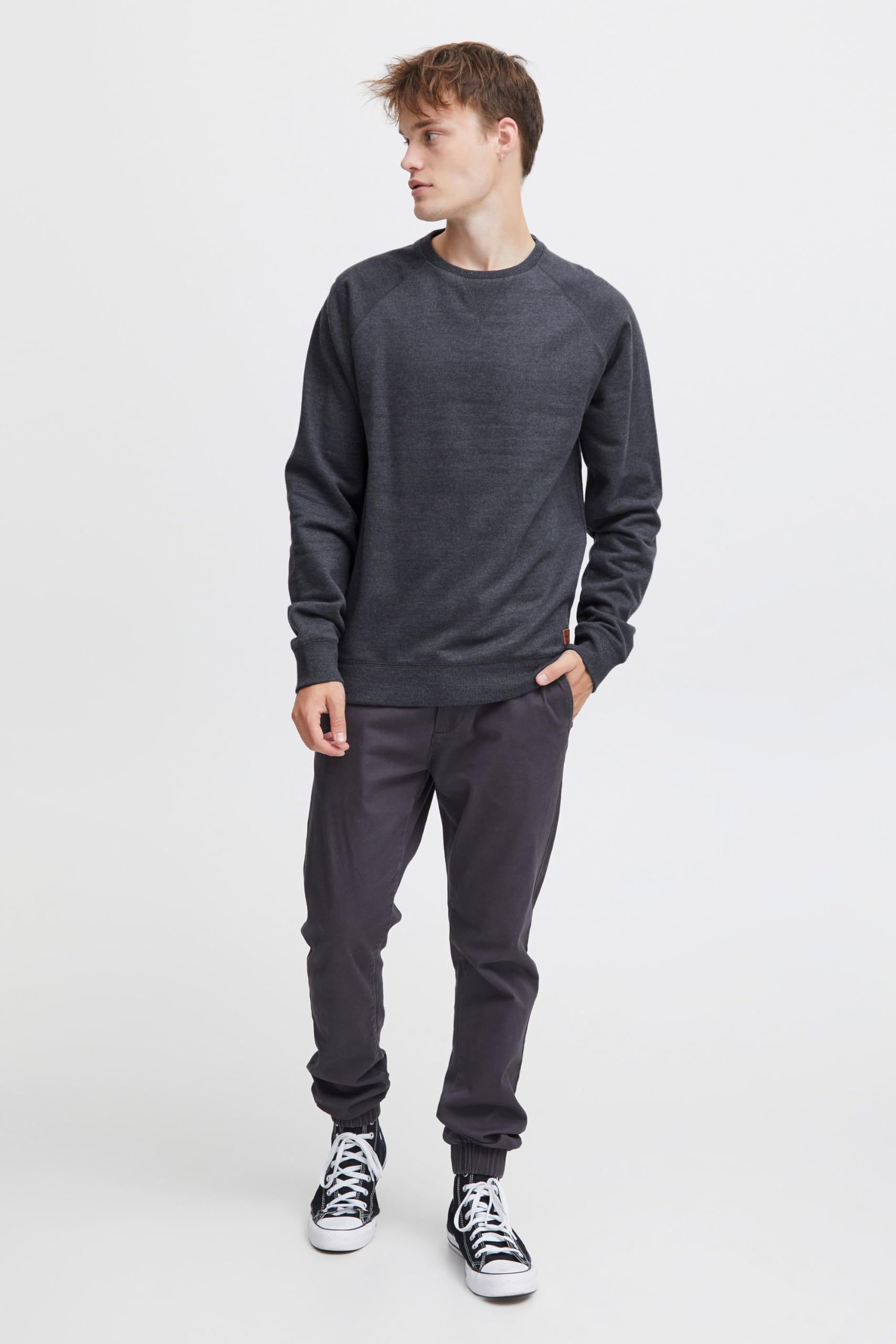 BLEND Alex Felpa Maglione Pullover da Uomo con Girocollo Fodera in Pile