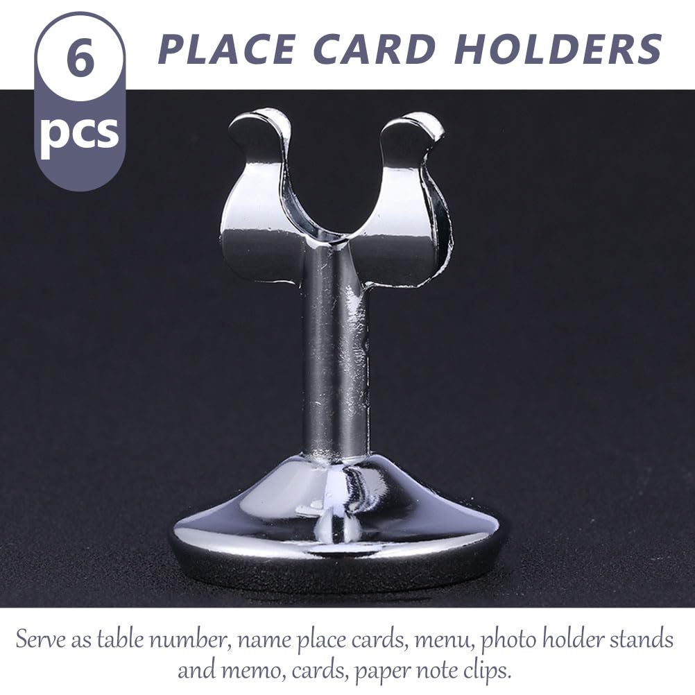 Didiseaon Table Number Holders: 6pcs U Shaped Place Card Holders Memo Clip Picture Stands for Table Display for Signs Desktop Accessories for Brochure Photo Buffet Office - Image 2