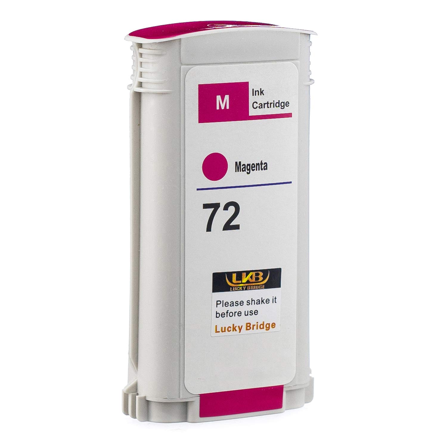 LKB 1PK Compatible HP72 Ink Cartridge Magenta Replacement 130ML Use with designjet T1100 T1200 T1100ps T1120 SD-MFP T1120ps T2300 T610 T620 T770 Series Printer (1PK HP72 Magenta) -US