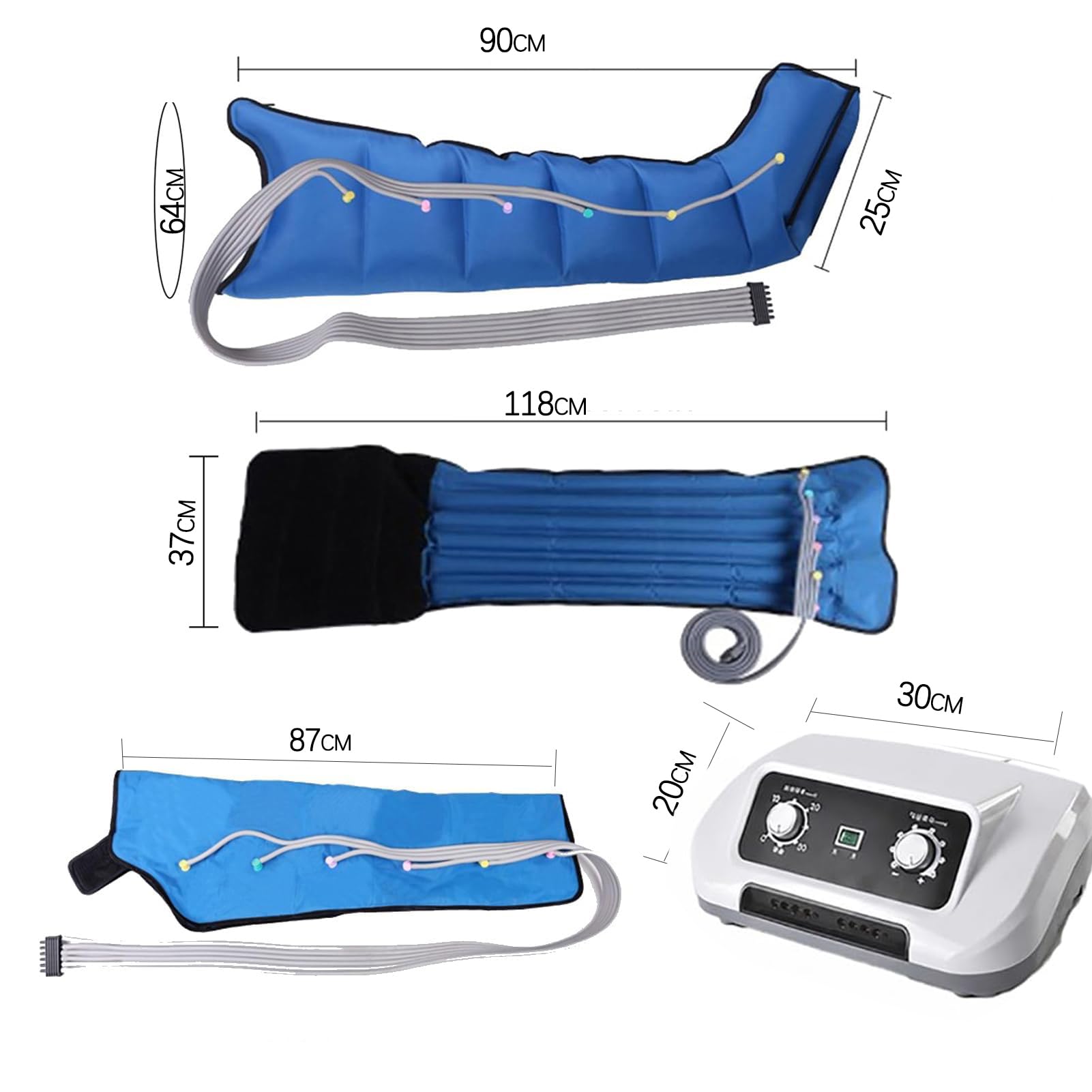 Drenaggio linfatico per pressoterapia, massaggiatore professionale a compressione delle gambe | Sistema Med 6 Luftkuddar Och 0-240 mmHg Tryckjustering, Luftkompressionspump För Ben Hemma