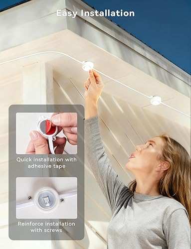 Miniatura 5 de Luces permanentes para exteriores de 50 pies con 30 LED, cadena de luces RGB que cambian de color, luz de alero impermeable IP67 con aplicación y