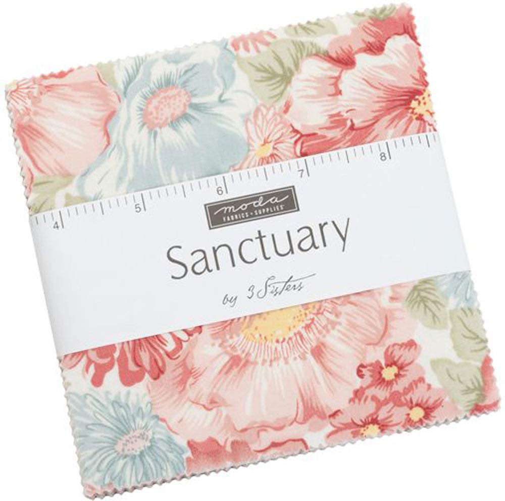 Sanctuary Charm Pack by 3 Sisters; 42-5 inches Precut Fabric Quilt Squares 44250PP