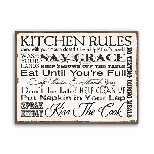 Kitchen Rules Wall Sign for Home DecorKitchen Wall ArtCute Kitchen SignWood SignsKitchen Decor
