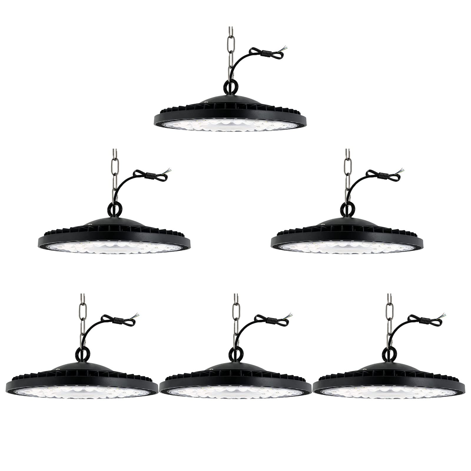 Jefedana (6 Packs) 100W LED UFO High Bay Light,10000LM Industrial UFO Lamp IP65 Waterproof UFO Lamp Cold White 6000K led Shop Lights Widely Used in Factories, Shopping Malls, Warehouses, Car Parks