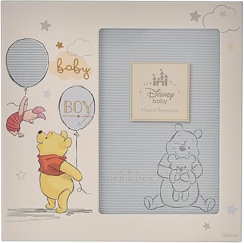 Miniatura 2 de Happy Homewares Magical Beginnings Winnie The Pooh and Piglet - Marco de fotos de 4 x 6 pulgadas, perfecto para niños, baby shower, con licencia