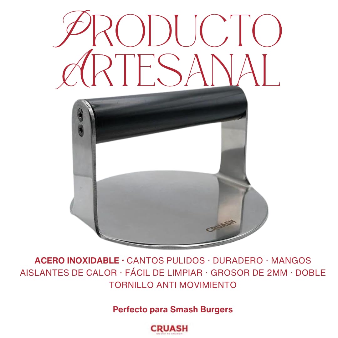 Cruash Smasher Professionale in Acciaio Inox per Smash Burgers, Pressa Hamburger, Smash Burger Smasher, Smasher Hamburger, Schiacciatore Hamburger