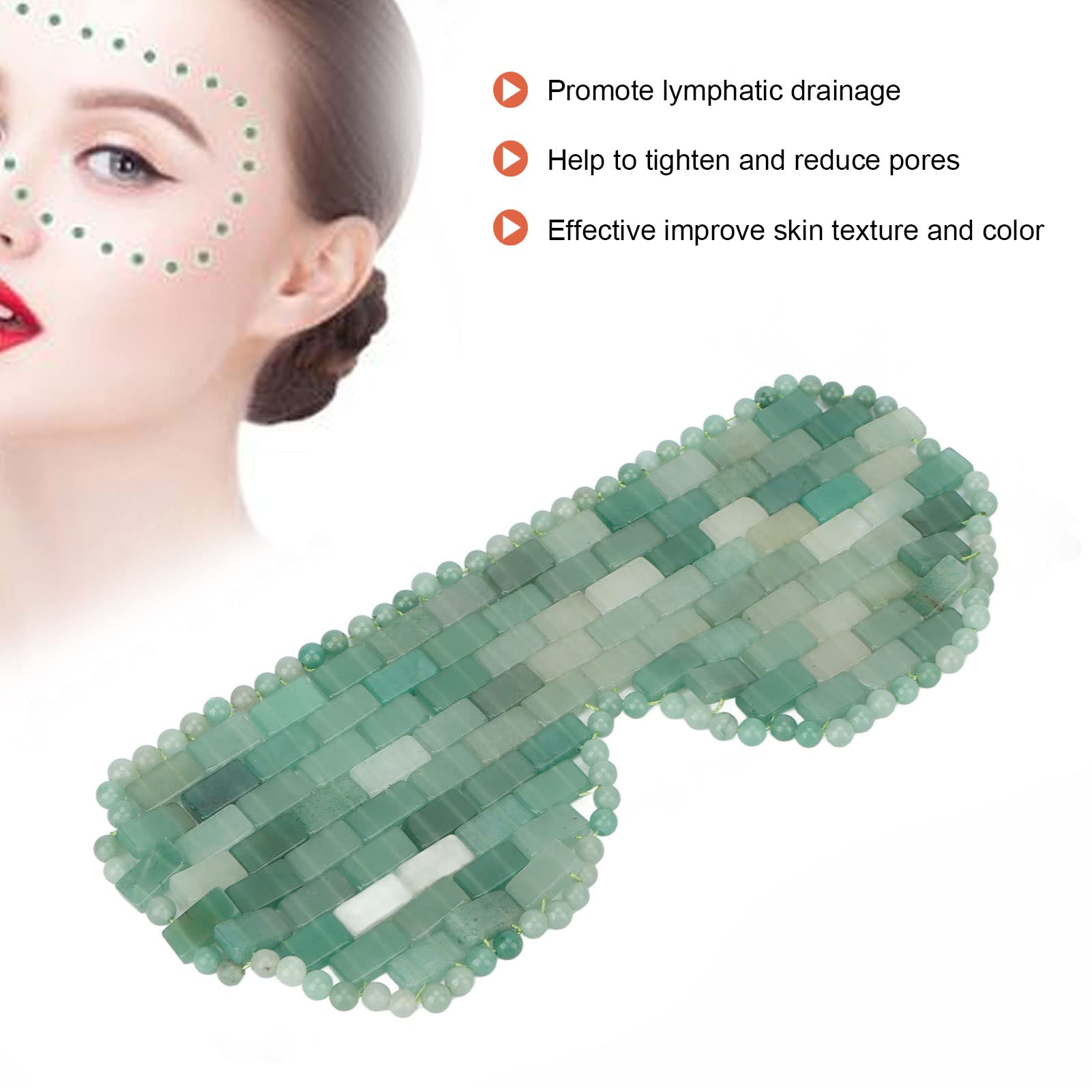 Jadestone-Augenpads zur Reduzierung von Augenringen und zur Hautverjüngung. Kühlstein für nächtliche Hautpflege und Entspannung (Grüner Aventurin)