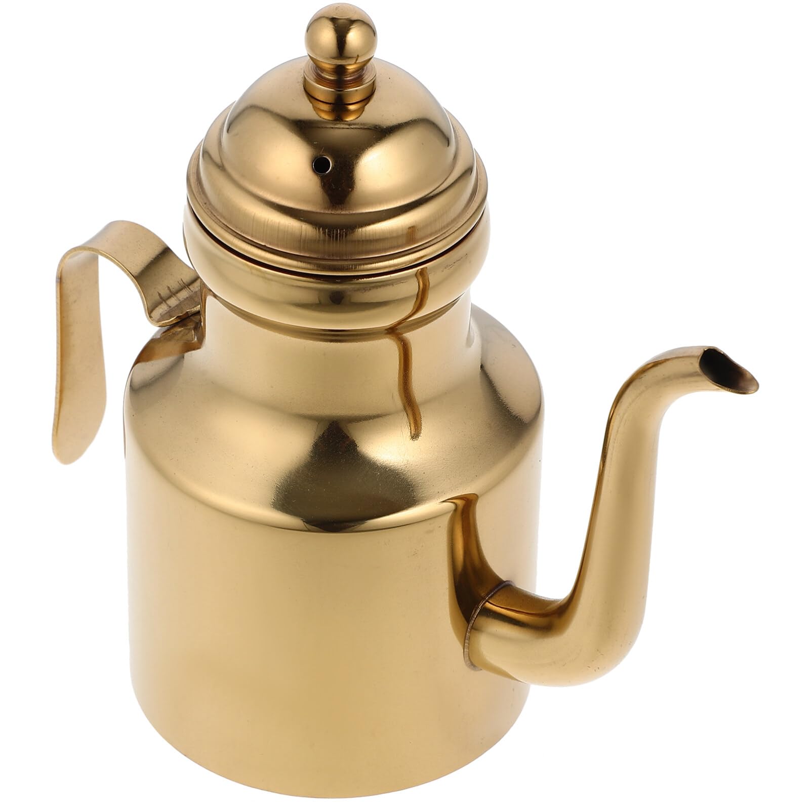 Healvian Stainless Steel Oil Pot with Long Spout 5.43 Inch Grease Container for Cooking Oil Storage Kitchen Use Comfortable Handle Spill-Resistant Pouring
