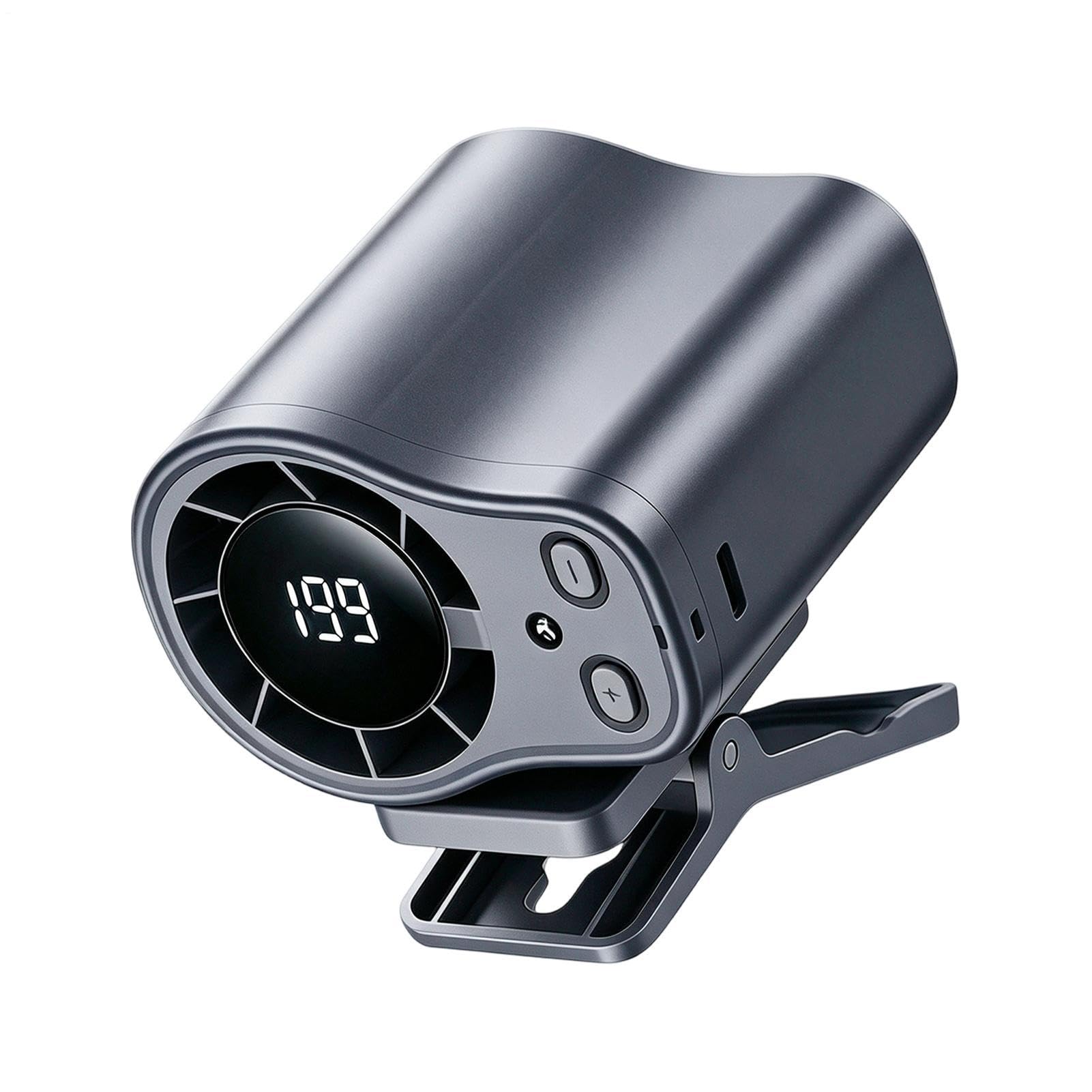 Auto-Clip-Lüfter, tragbares Kühlgerät, 12 V, geräuscharmer Luftzirkulator mit LED-Anzeige, verstellbare Klemmhalterung, Fahrzeugventilator, Kühl-Design-Einheit, Reisen, Camping, Roadtrip