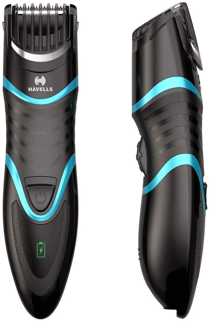Havells Men USB Quick Charge Zoom Wheel Battery Powered Beard Trimmer (Blue)