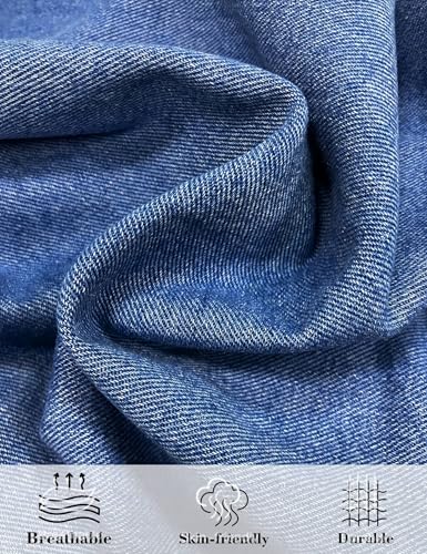 Barrel Jeans for Women Stretch Elastic Waist Pull-on Wide Leg Baggy Pants Lightweight Casual Crop Denim with Drawstring4