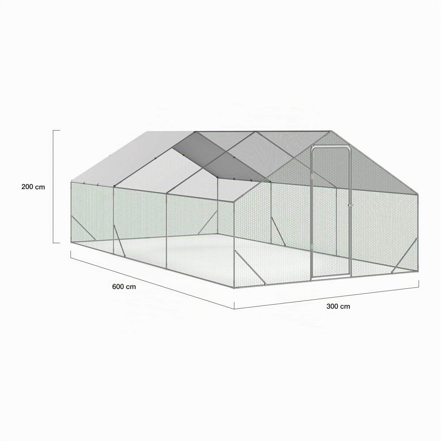 IDMarket – Enclos gallinero 18 m² Parque de Rejilla de Acero galvanizado