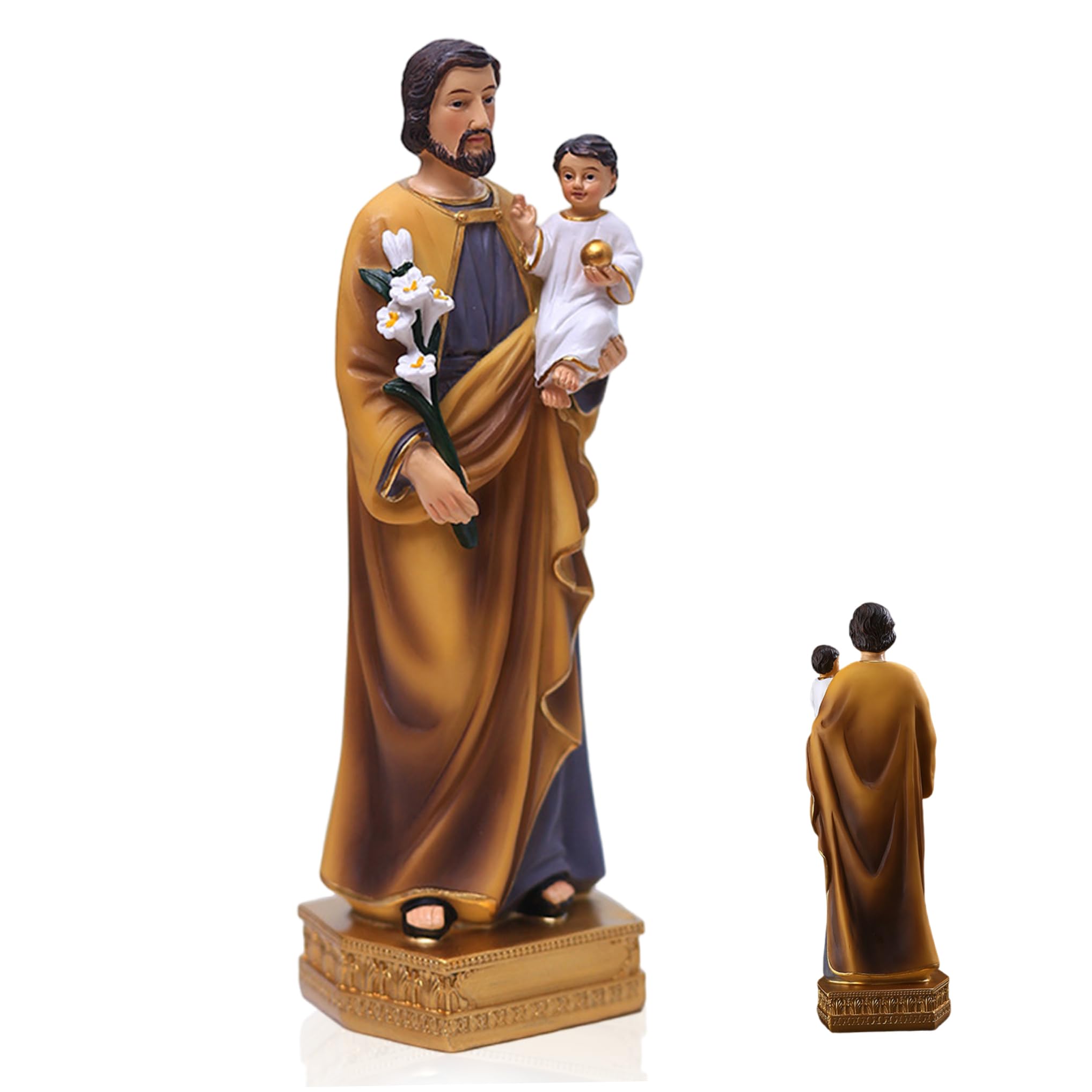 Takingup St Joseph Statue 8 Inch Religious with Child Long Lasting Fathers Day for Indoor Home Decor