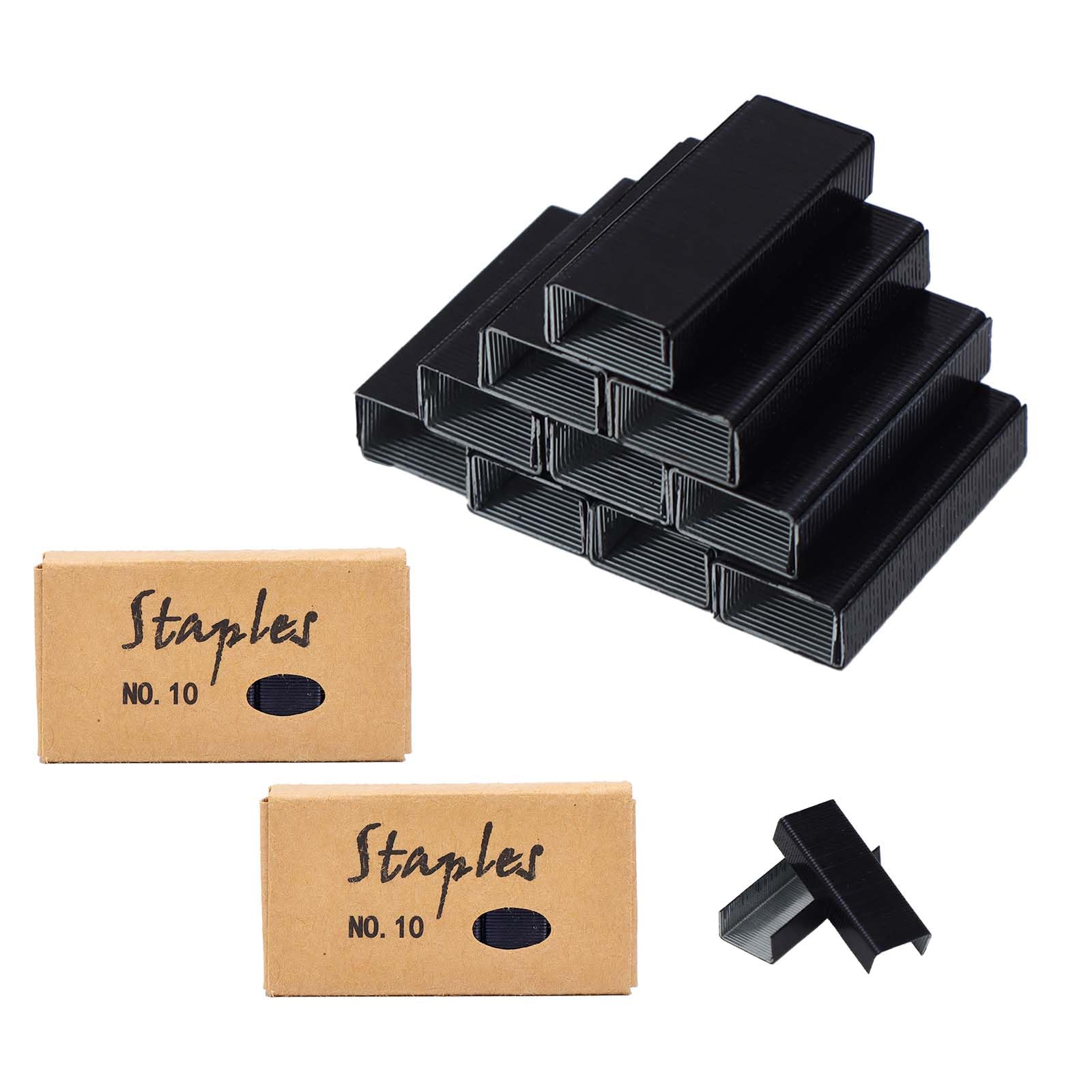 Black No.10 Staples Mini Staple Refill 1000/Box 2 Boxes/Pack 2000 Count #10 Staple Colored Staples for Office Mini Stapler (Black Staple)