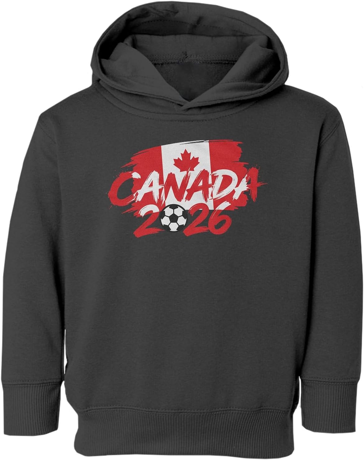 Canada Flag Logo Style Inspired - 2026 Soccer Fans Toddler Hooded Sweatshirt