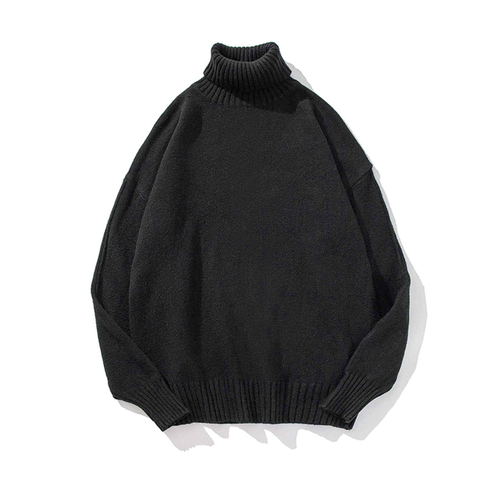 Vogrtcc Hombres De Gran Tamaño Cuello De Tortuga Suéteres De Invierno Moda Jersey Harajuku Negro Prendas De Punto, azul claro, M