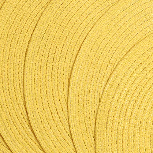 Image of SHACOS Round Braided Placemats Set of 6 Kitchen Place Mats 15 inch Round Table Mats for Dining Tables Washable (Yellow, 6)