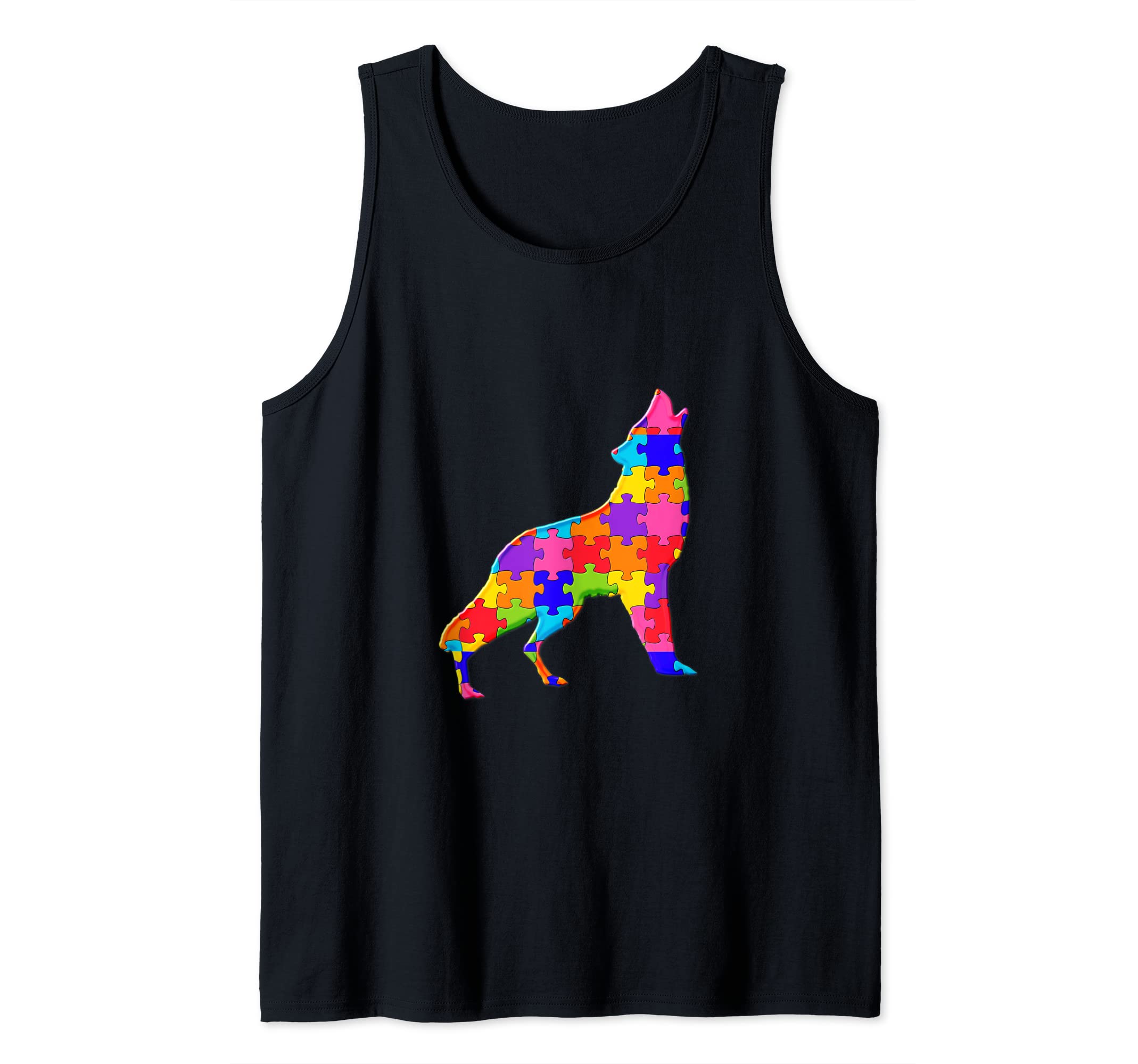 German Shepherd wolf Dog Pet Jigsaw Autism Puzzle Tank Top