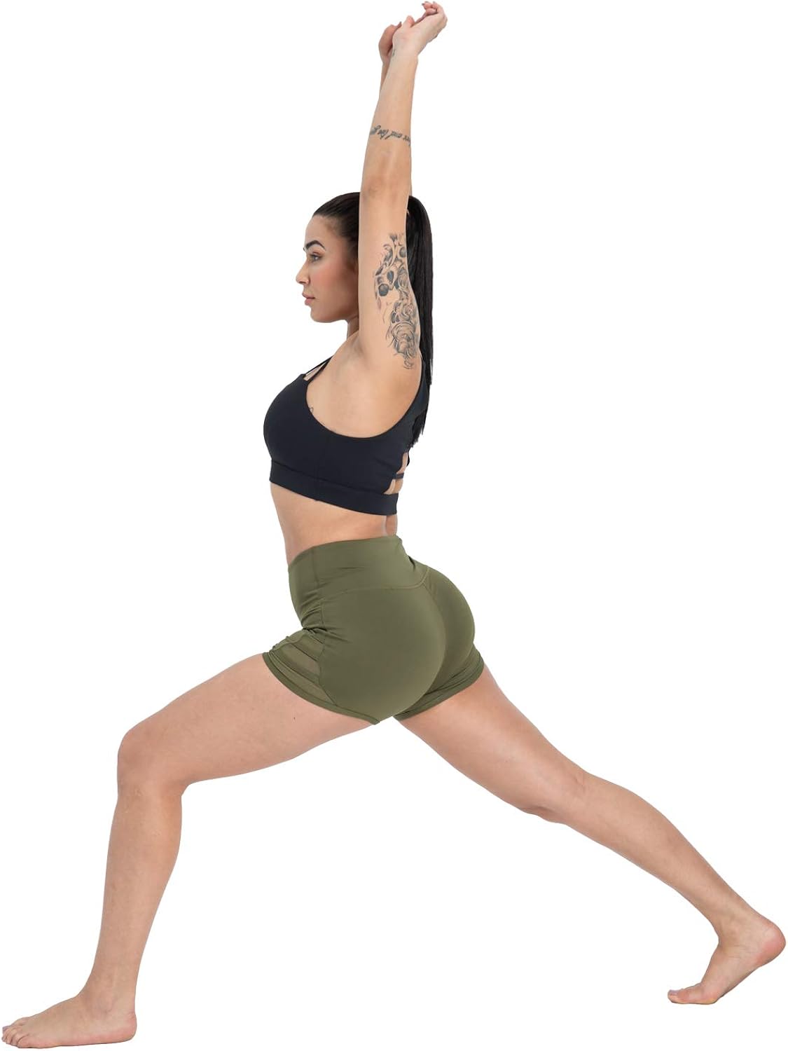 Kipro Women's Running Shorts Workout Booty Shorts Compression Mesh Yoga Shorts