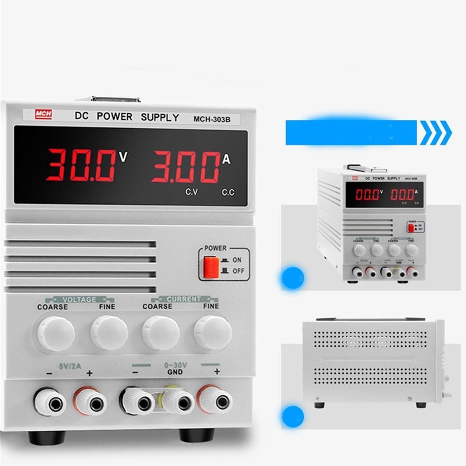Fuente de alimentación lineal MCH 303B Ajustable de 30 V 3 A CC para reparación de teléfonos móviles y portátiles con pantalla Digital Equipo de Laboratorio electrónico (220 V)