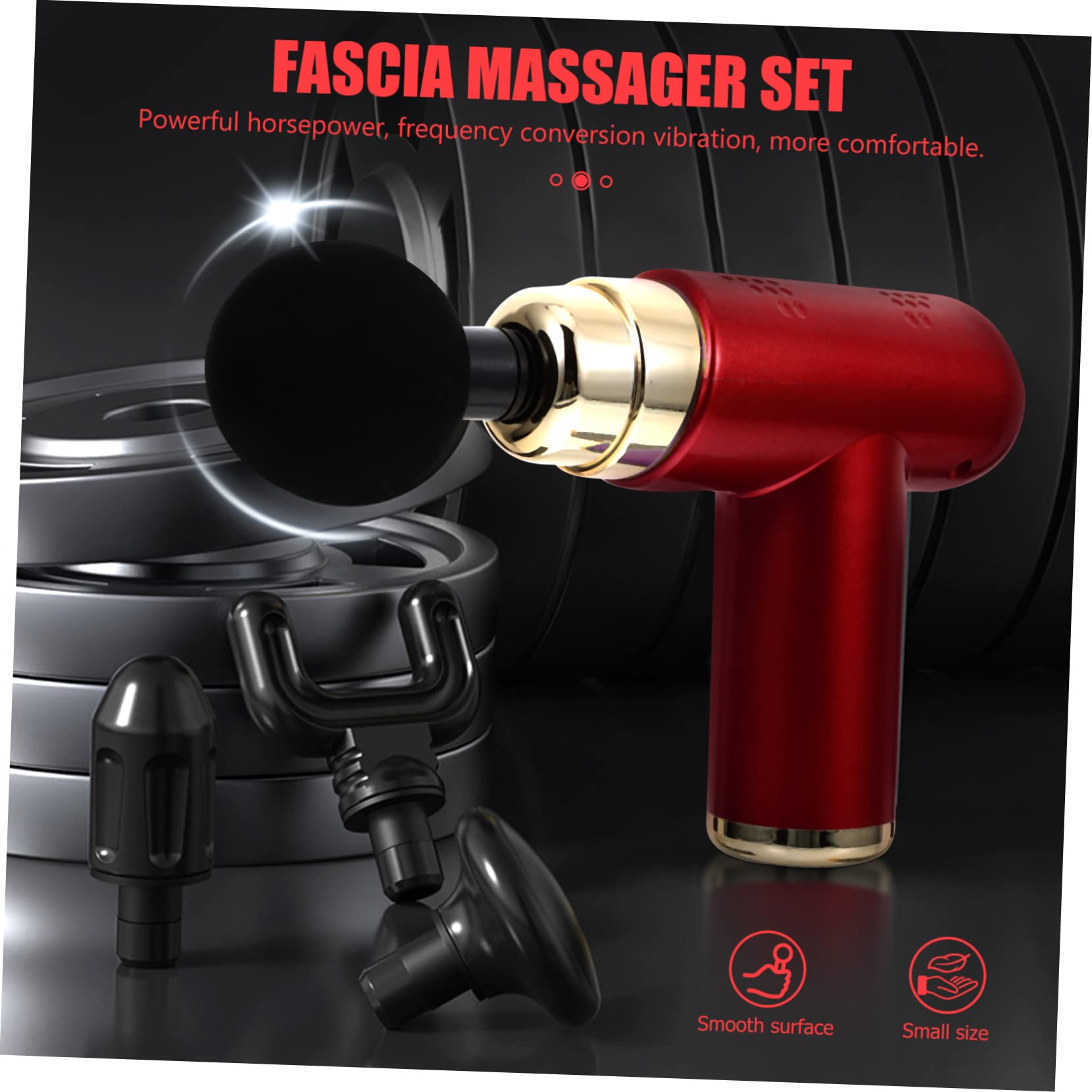 Mini Masajeador de Percusión Eléctrico Ajustable Rojo de 1 Set