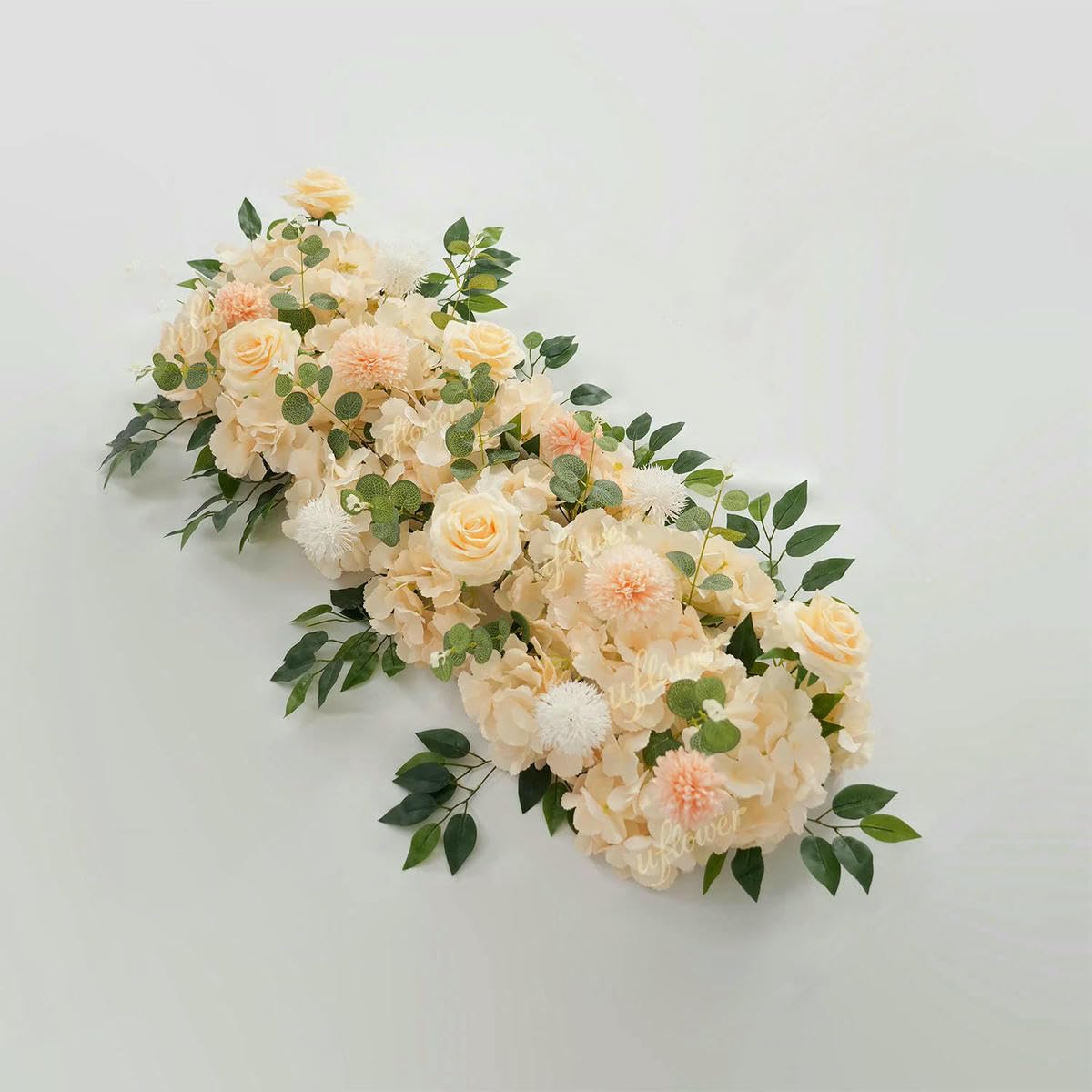 Ayhtud Champagne-100Cm 100/50 Artificial Rose & Peony Wedding Arch Flowers Garland Table Centerpiece For Party Engagement Ceremony Backdrop-1