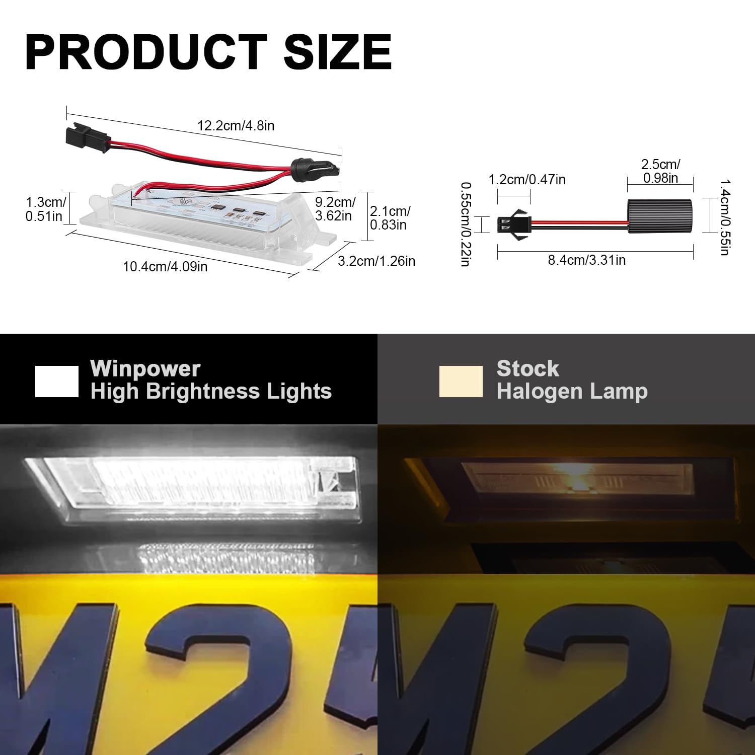 WinPower Luci Targa Led Lampadine Targa Auto Nessun Errore 6000K Luce Bianca Compatibile con Adam Astra Cascada Meriva Corsa Insignia Zafira Malibu etc., 2 pezzi