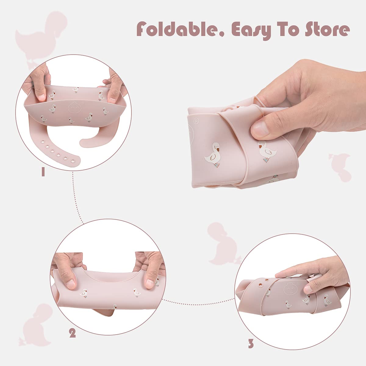 Little Dimsum Babero impermeable de silicona para bebés para bebés y niños pequeños con recogedor de alimentos