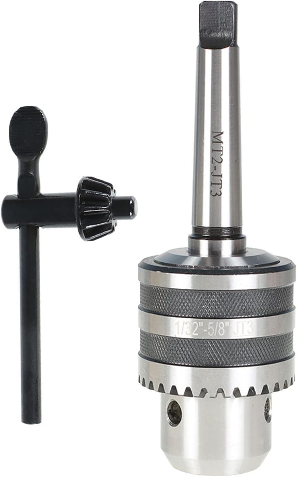 Super Heavy Duty 5/8" Keyed Drill Chuck With MT2 Morse Taper Shank And K32 Key - 0.005" Accuracy 6 thumbnail image