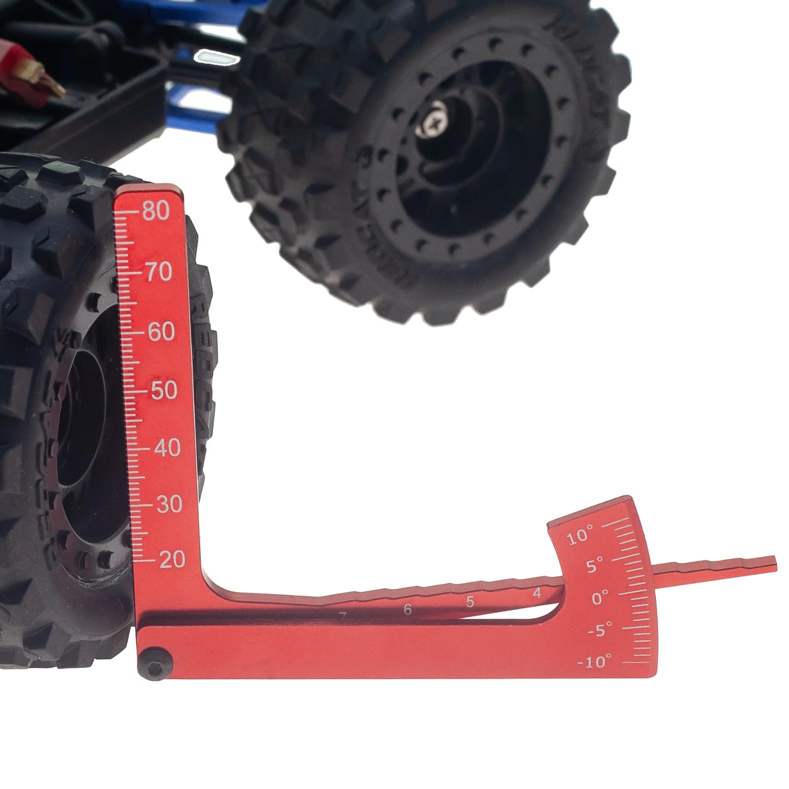 RC Juguetes Repuestos Para 3 En 1 Regla Medición Altura Aluminio Herramienta Para Medir El Ángulo Inclinació Caída Un Coche RC Suspensión Chasis Para Medir Ruedas Metálicas(Red)