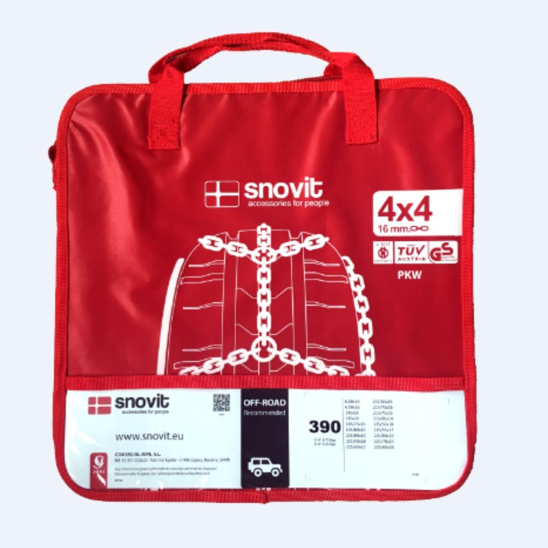 SNOVIT 4x4 Talla 410 - Cadena de nieve metálica 16 mm. 4x4, furgoneta y camión. Certificación ÖNORM EN-16662-1. Set 2 Uds.
