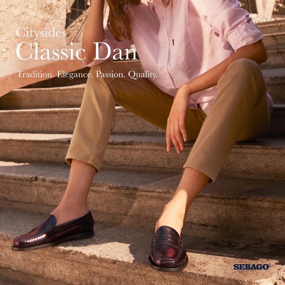 SEBAGO Classic Dan W Mocasín & Zapatos náuticos Mujeres Negro/Blanco Mocasín