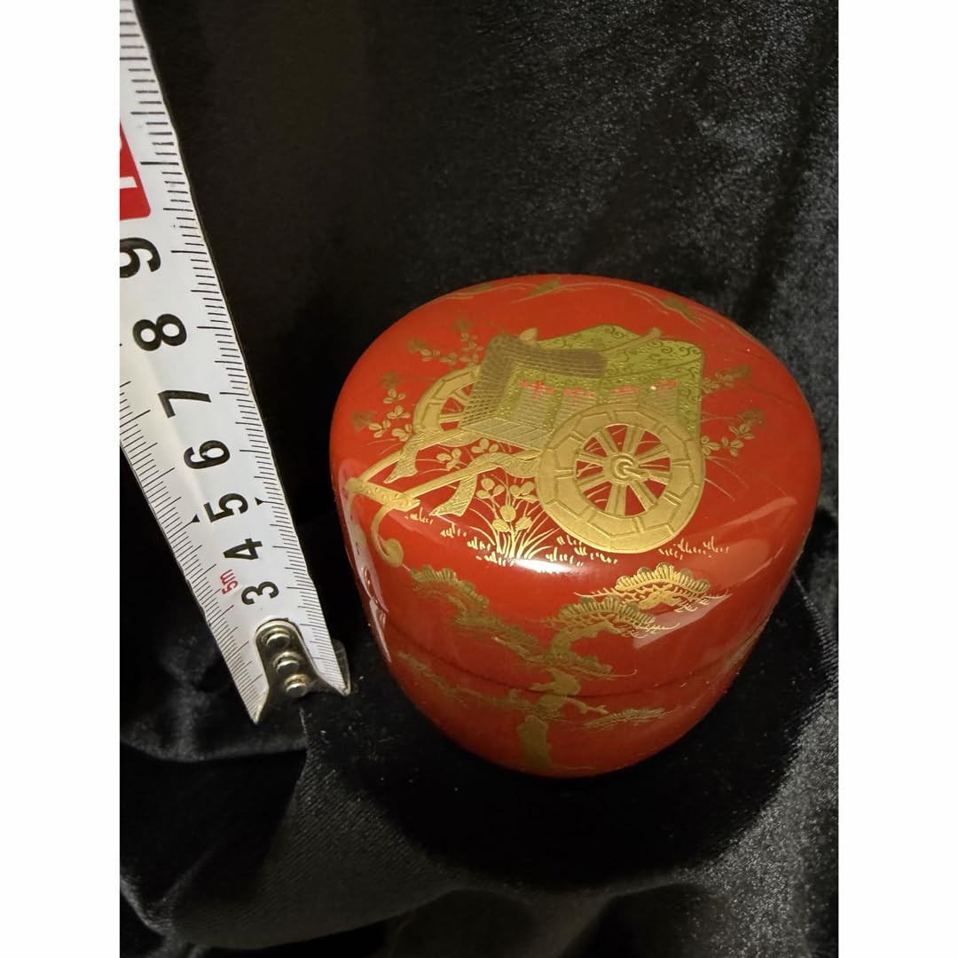 Amazon.co.jp: 岡田紫峰作棗無垢 茶入れ 茶道具 直径6.5cm×高6.5cm