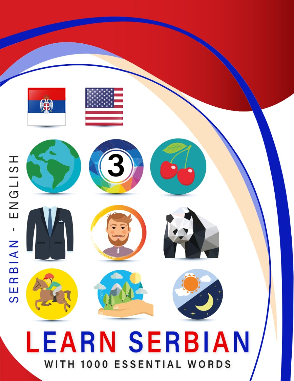 Learn Serbian with 1000 Essential Words: Bilingual Serbian - English Language Learning Book for Kids & Adults with Essential Vocabulary
