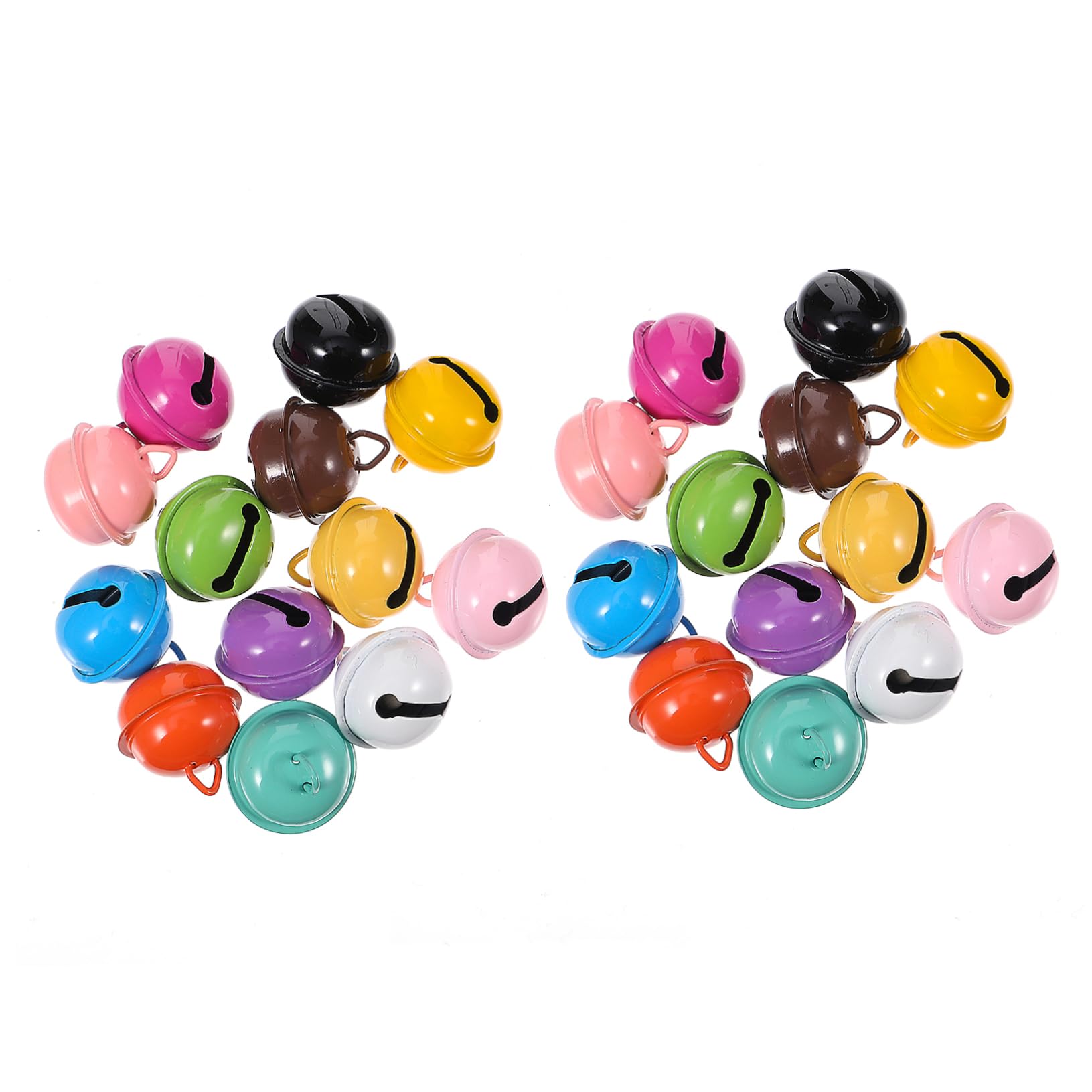 Anneome 50pcs Colorful Craft Bells for Dog Collars Metal Pet Bell Pendants Mini Festival Decoration Bells