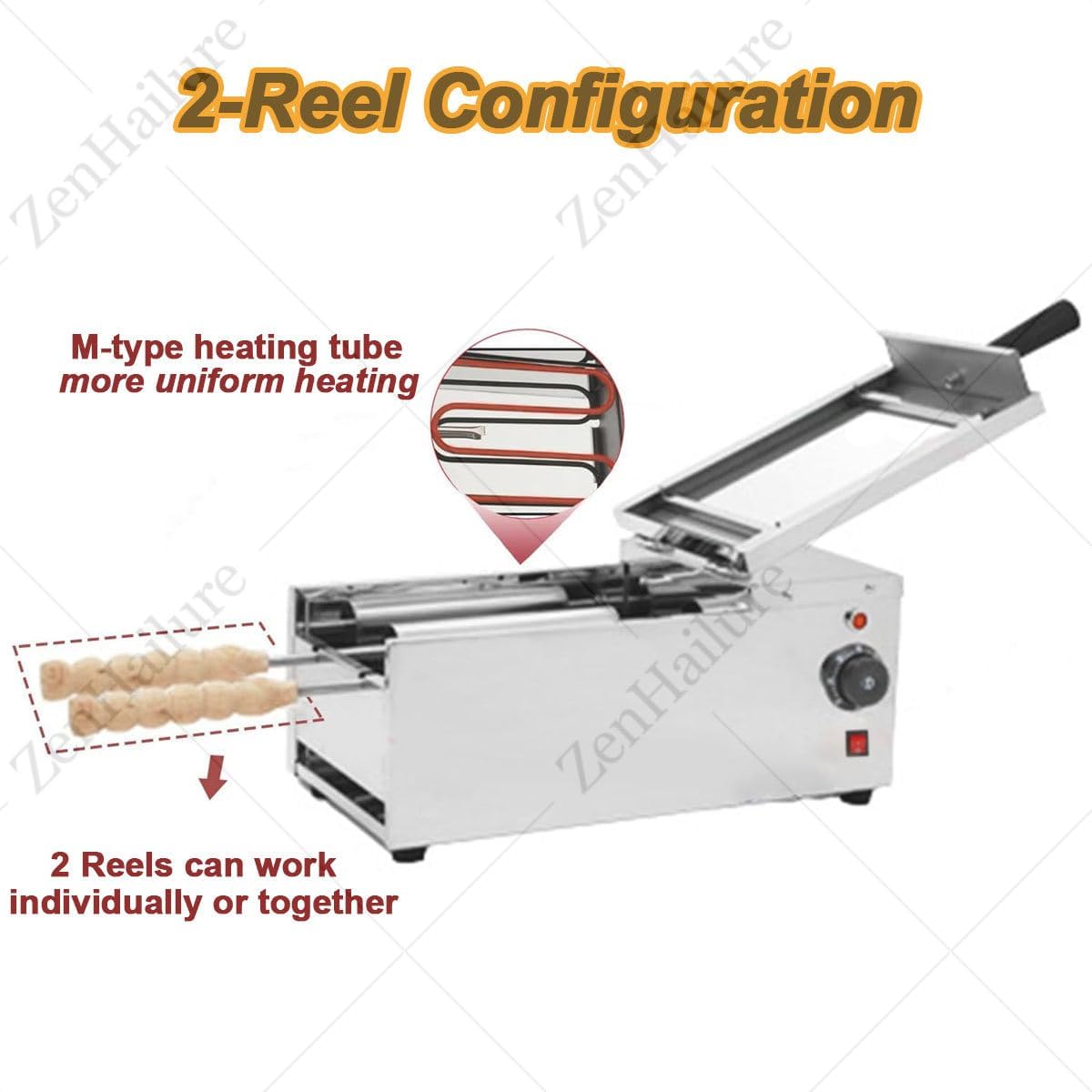 Electric Ice Cream Cone Machine,Chimney Cake Roll Oven Maker,Electric Toaster Oven 1500w with 2 Baking Rollers,Temperature Range 50°c to 300°c for Commercial and Home Use