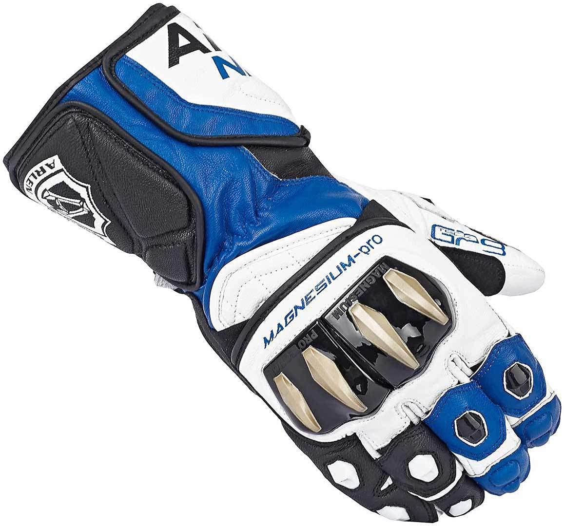 Arlen Ness Sugello Motorradhandschuhe, schwarz/weiß/blau, S