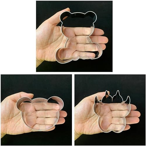 Miniatura 7 de Juego de cortador de galletas de oso - 3 piezas: cabeza de oso, patas y lavavajillas, formas seguras para baby shower y horneado de cumpleaños