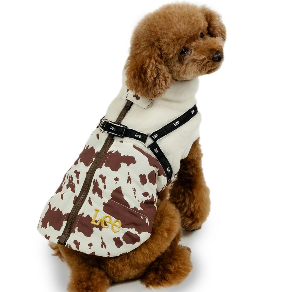 Amazon | ペットパラダイス 犬 服 冬 牛柄 アウターハーネス Lee